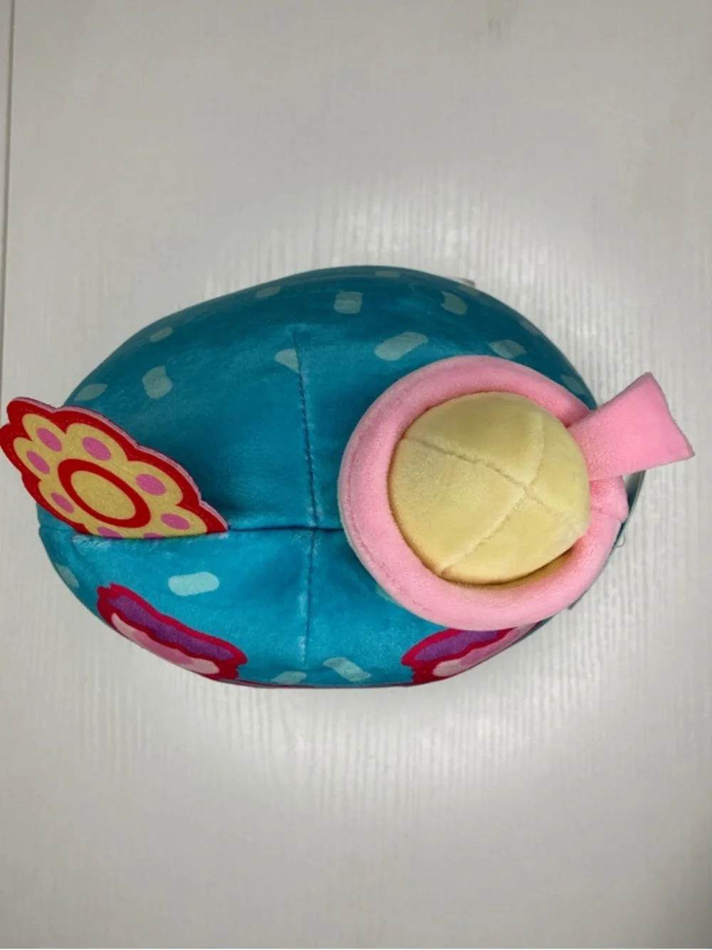 Hello Kitty Blue Plush Bird with Pink Bow and Yellow Beak